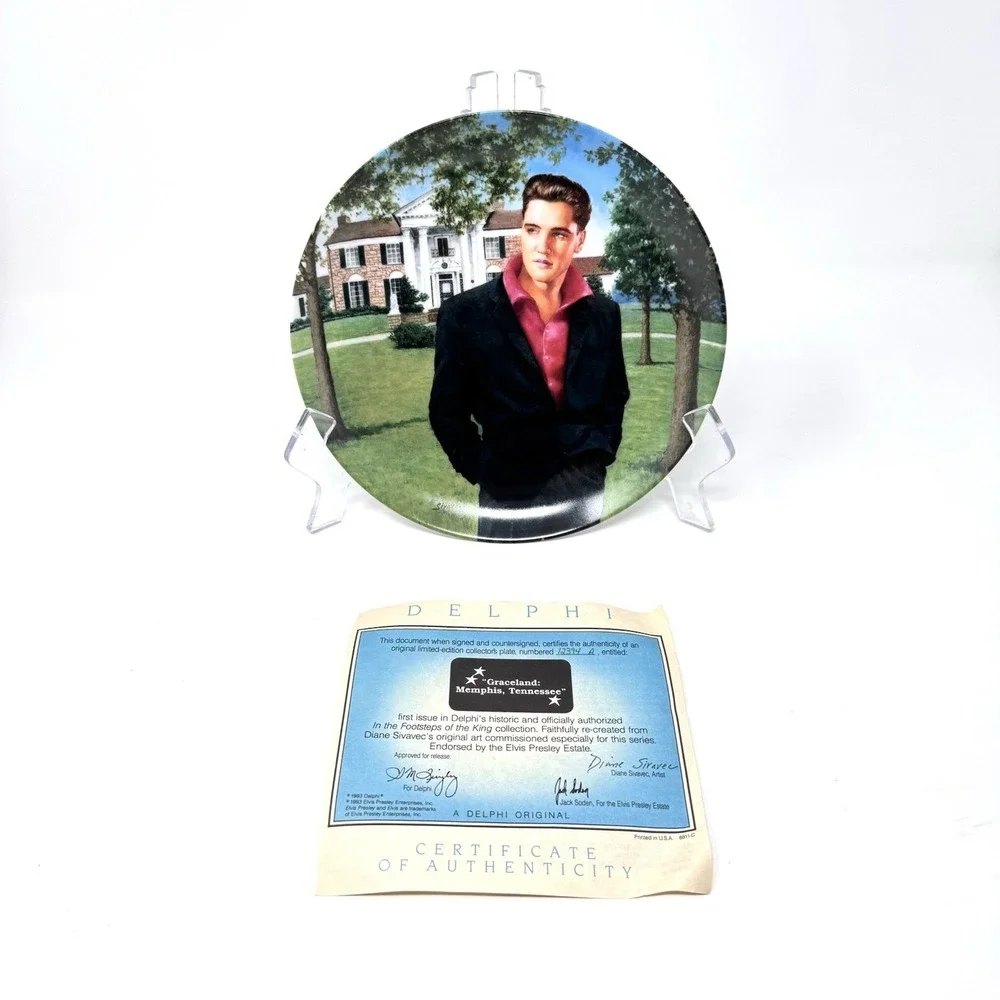 Elvis Presley Delphi Collector Plate Graceland In The Footprints Of The King '93